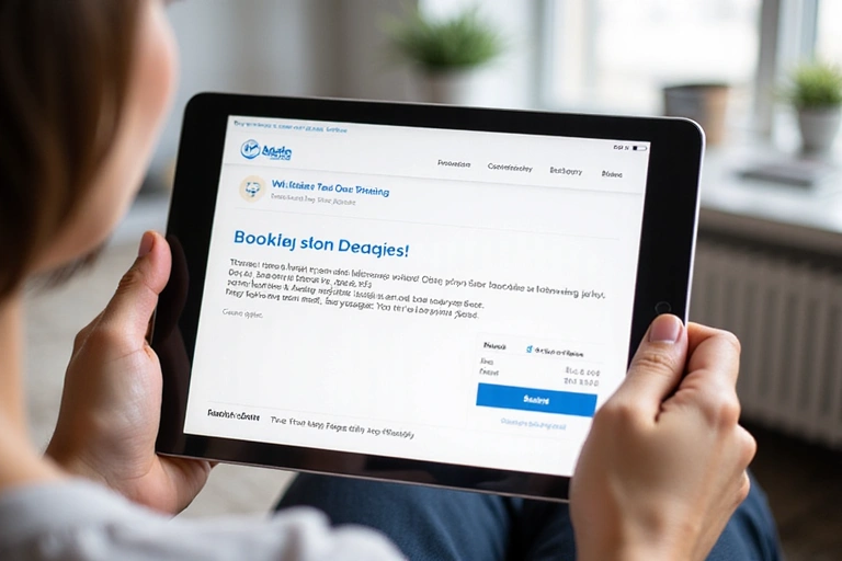 Persona revisando su correo electrónico en una tablet